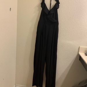 xhilaration black ruffle jumpsuit medium